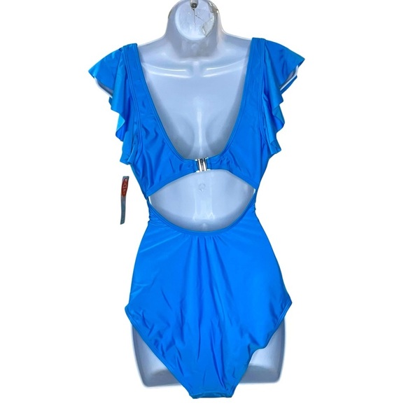 Charmo Ruffled One Piece High Cut Bathing Suits Backless Monokini Swimwear - Picture 5 of 9